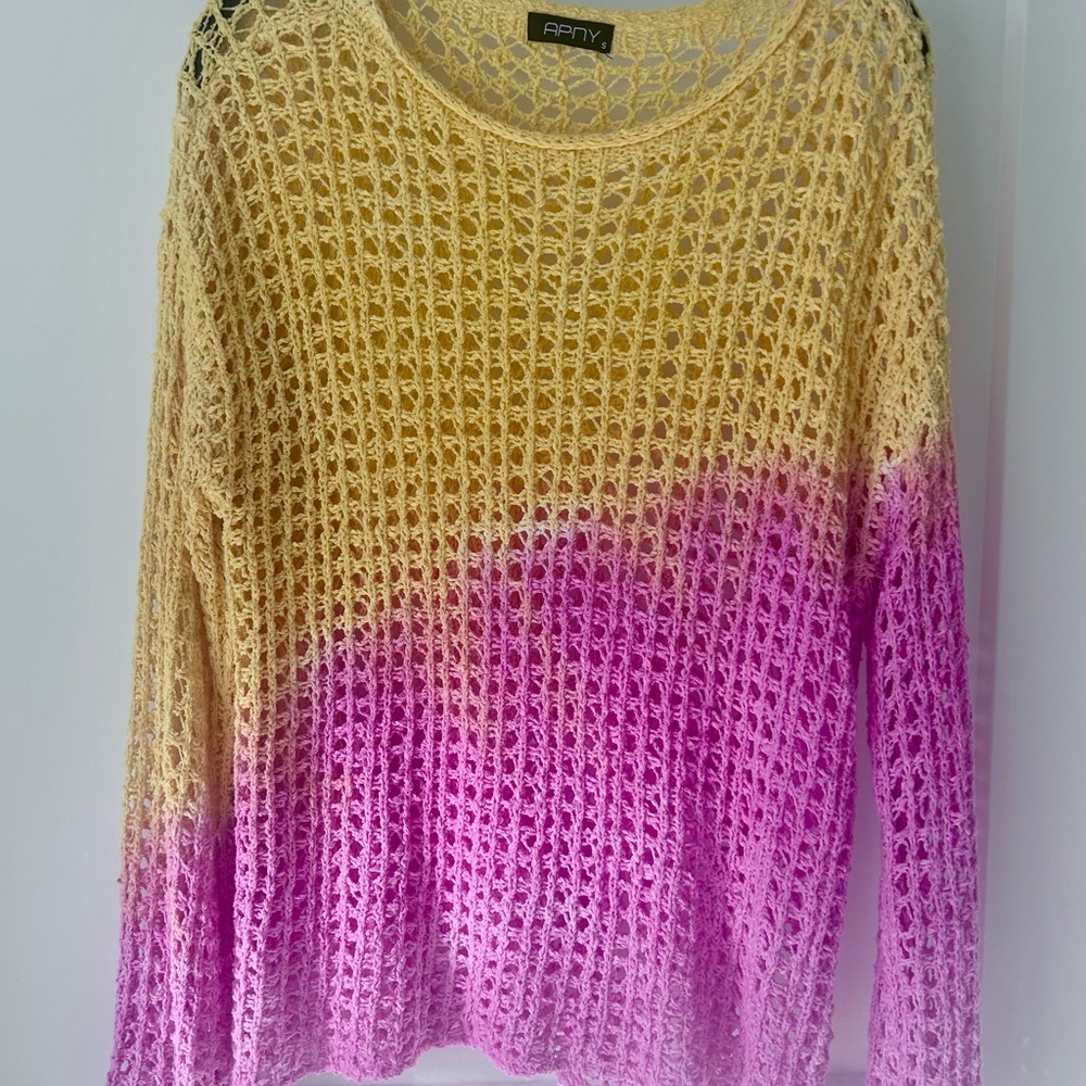 Gorgeous In Yellow & Pink Boutique Sweater Chic View 3